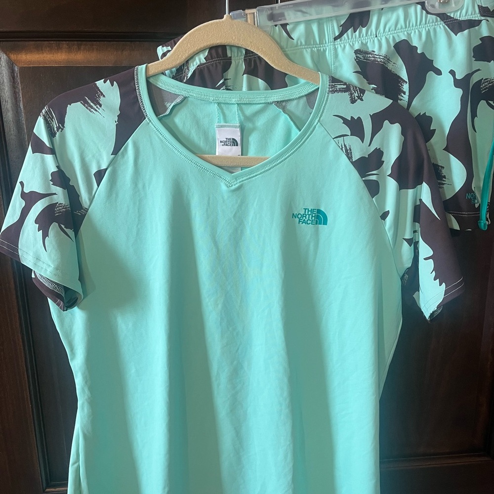The North Face Aqua and Chocolate Athletic Set/Swim Wear